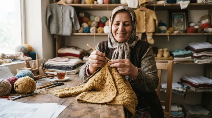قلاب بافی پوشاک خردسال و بزرگسال کدخدائی