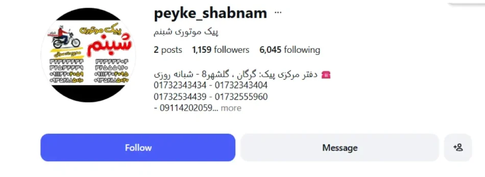 پیک موتوری شبنم گرگان